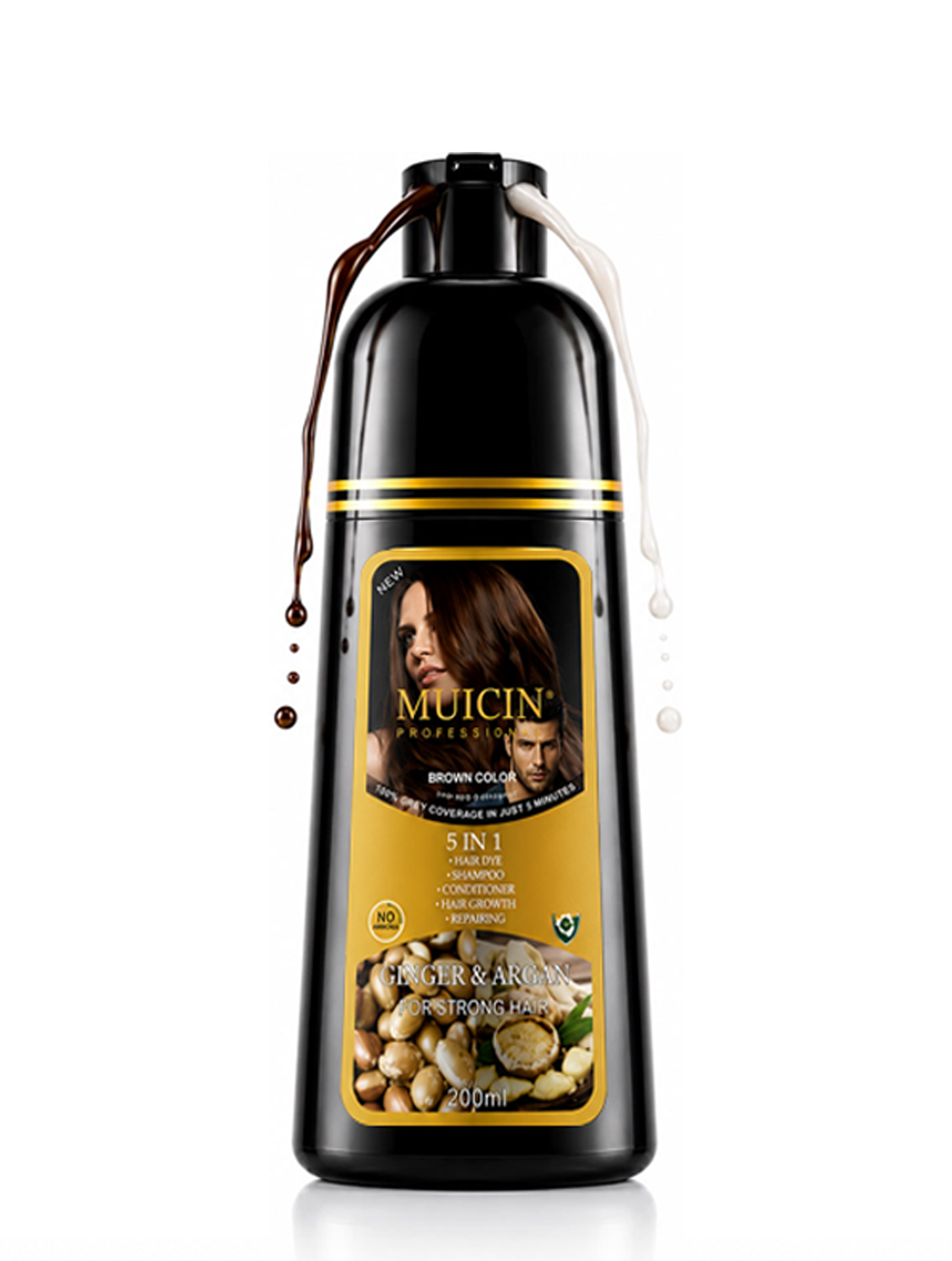 5 In 1 Hair Color Shampoo With Ginger & Argan Oil