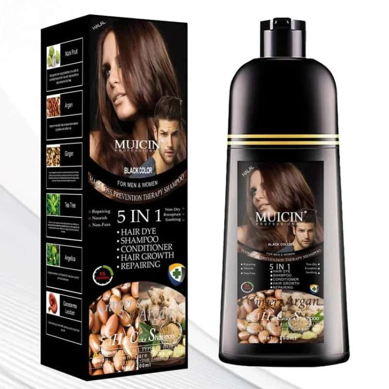 5 In 1 Hair Color Shampoo With Ginger & Argan Oil