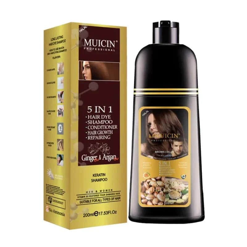 5 In 1 Hair Color Shampoo With Ginger & Argan Oil