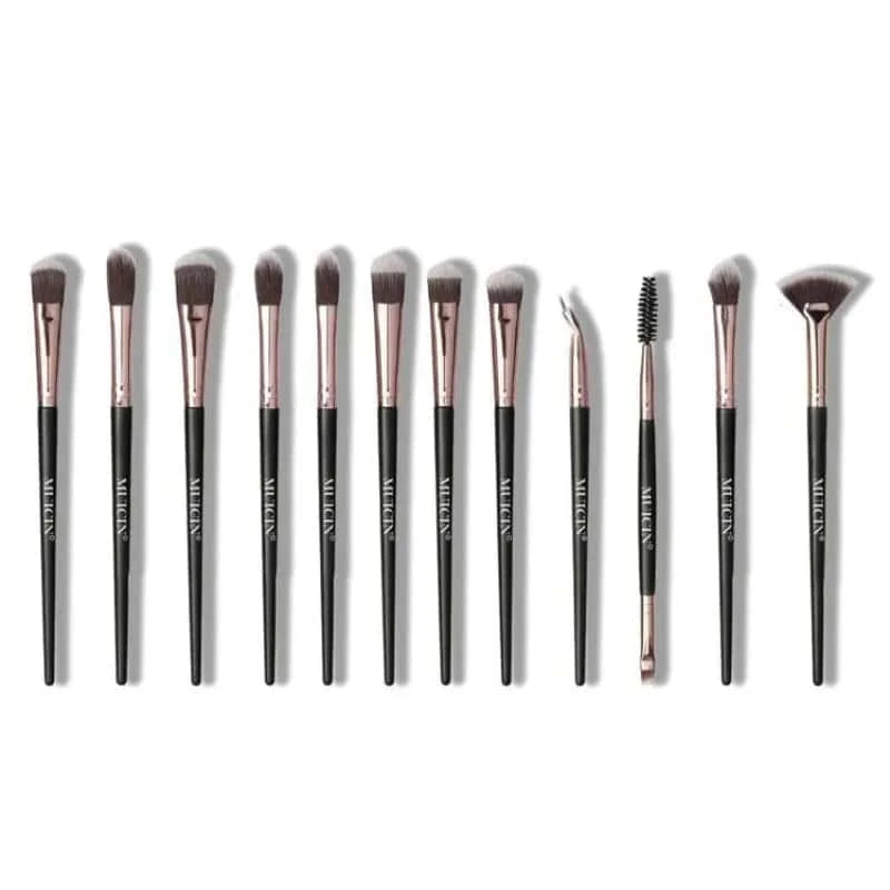Vegan Eyebrow Brush Set With Pouch - 12 Pieces