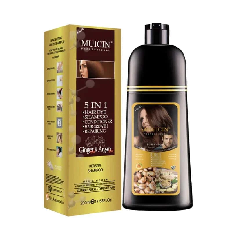 5 In 1 Hair Color Shampoo With Ginger & Argan Oil