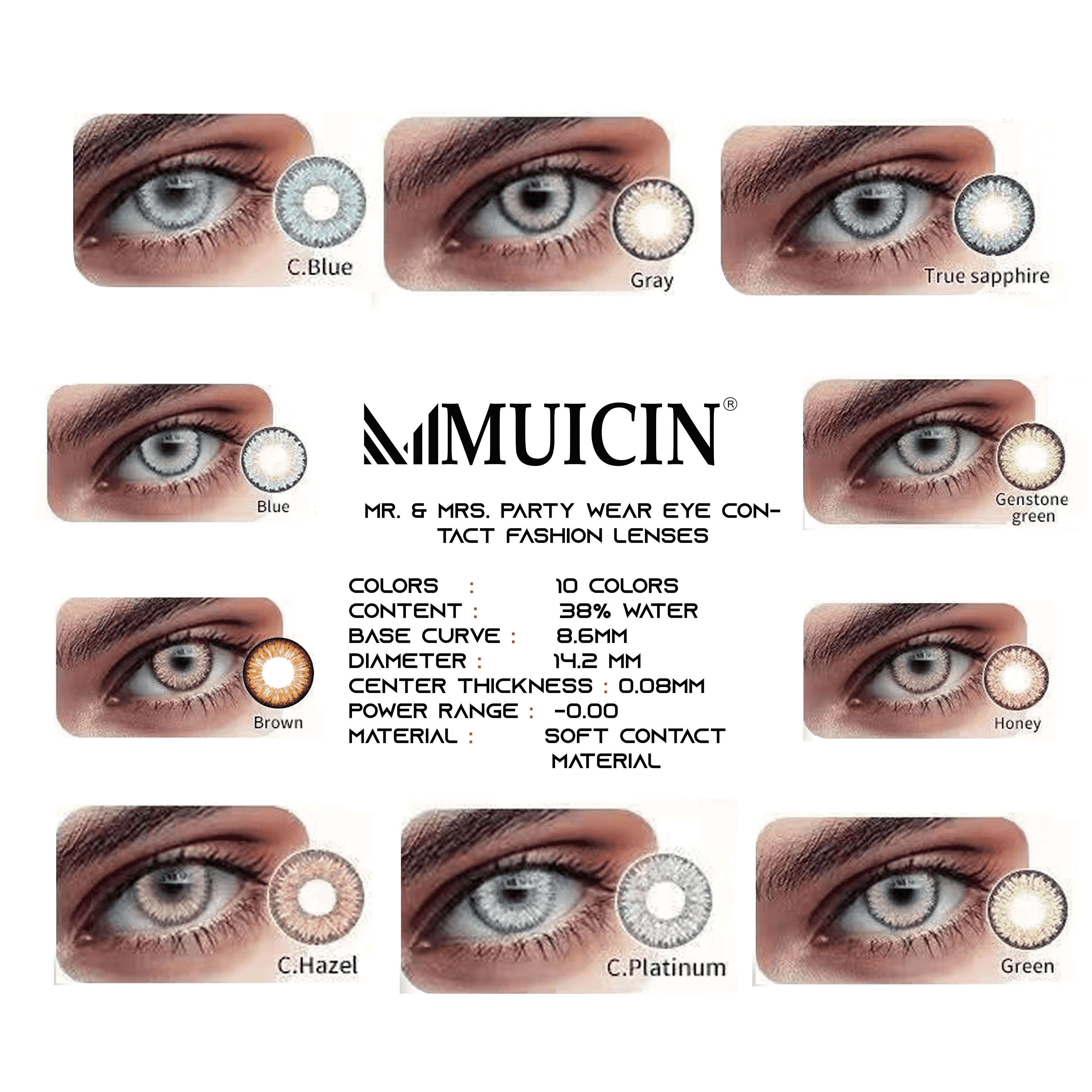 Mr & Mrs Party Colored Contact Lenses