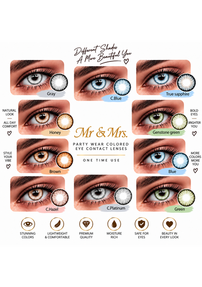 Mr &amp; Mrs Party Colored Contact Lenses