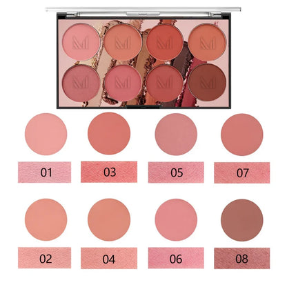 8 COLORS PROFESSIONAL BLUSHER PALETTE - BLENDABLE PERFECTION