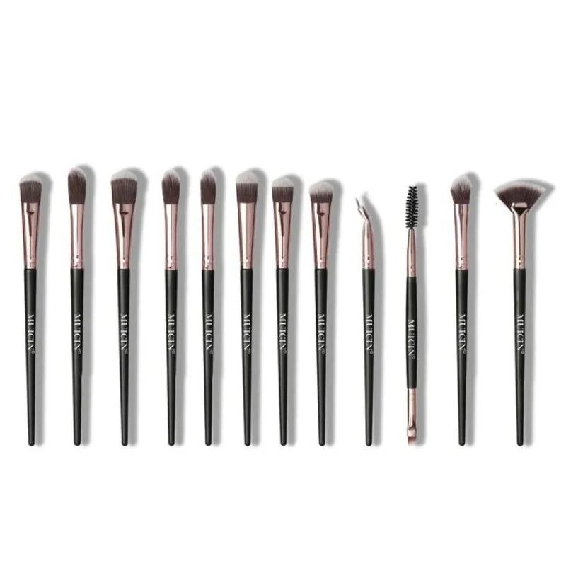 ROSE GOLD &amp; BLACK EYE BRUSH COLLECTION - 12 PIECES FOR EYE PERFECTION