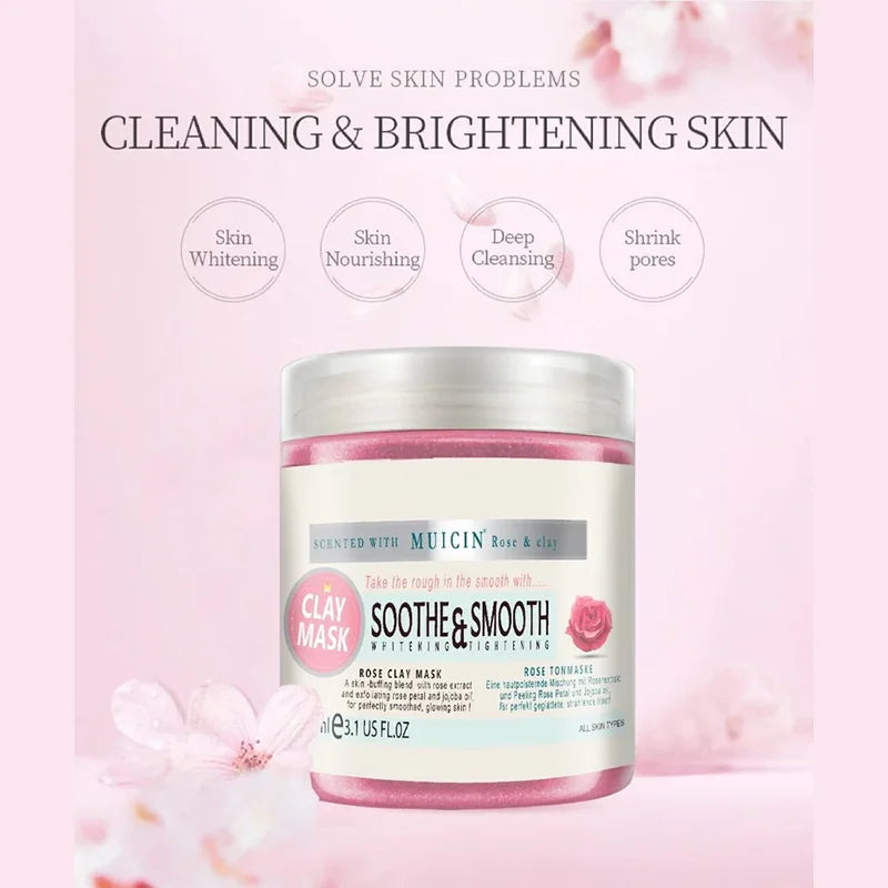 SOOTHING ROSE PINK CLAY MASK - GENTLE DETOX FOR RADIANT SKIN