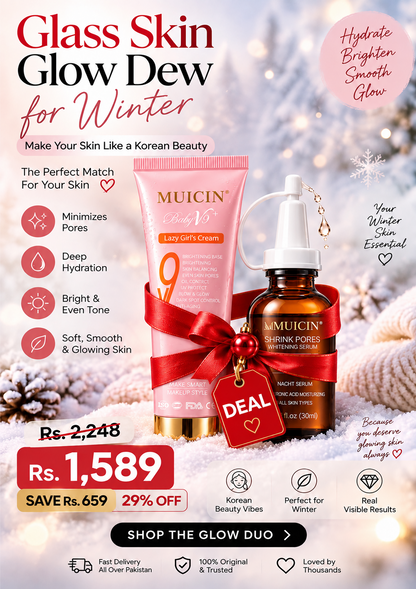 Glass Skin Glow Duo – Baby V9+ Glow Cream + Shrink Pores Hyaluronic Acid Serum