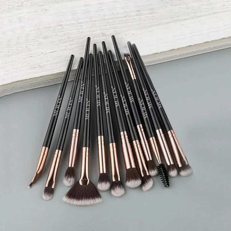 ROSE GOLD &amp; BLACK EYE BRUSH COLLECTION - 12 PIECES FOR EYE PERFECTION