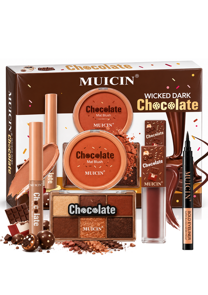 4 In 1 Wicked Chocolate Makeup Kit + Matte Black Bold Eyeliner