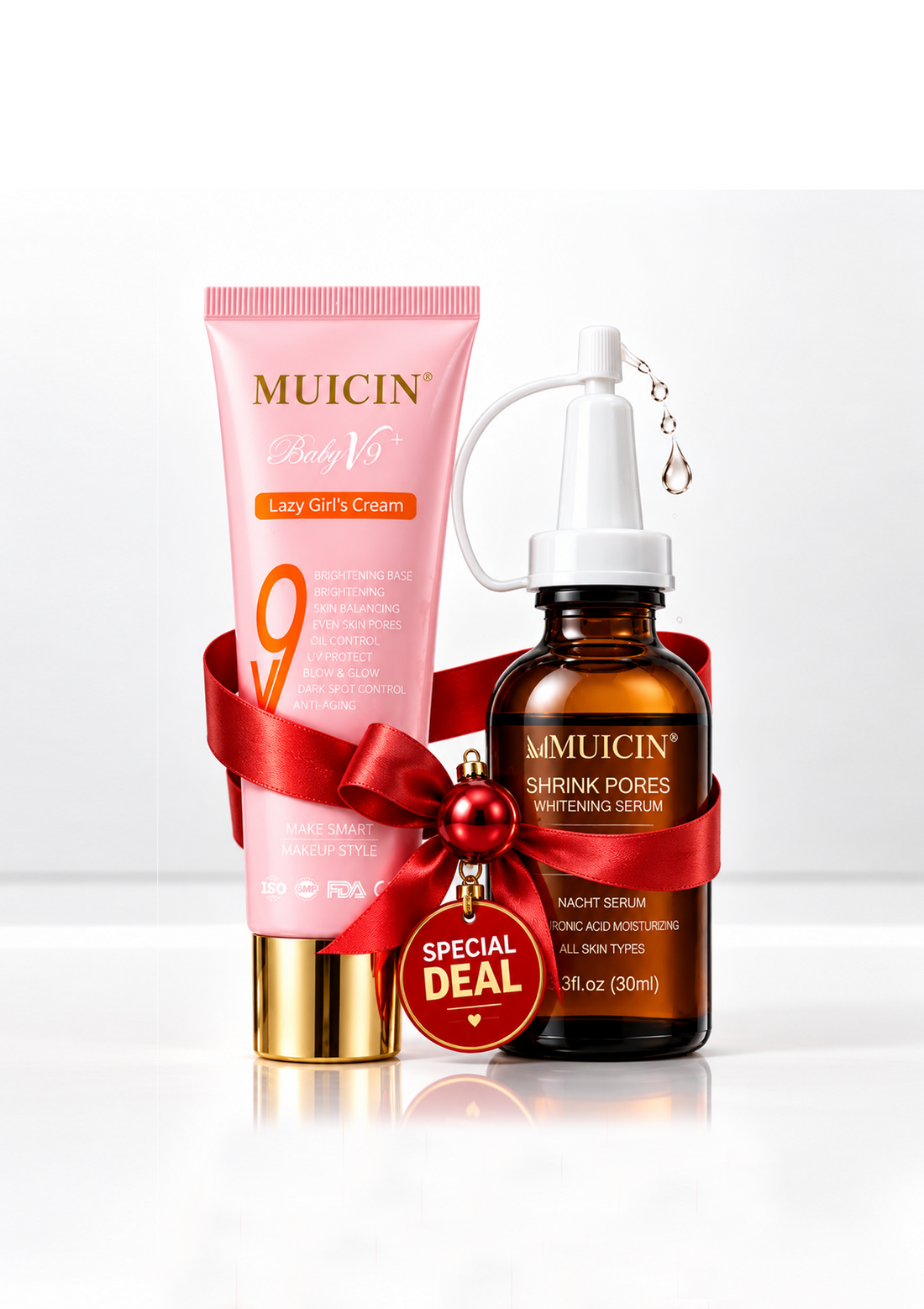 Glass Skin Glow Duo – Baby V9+ Glow Cream + Shrink Pores Hyaluronic Acid Serum