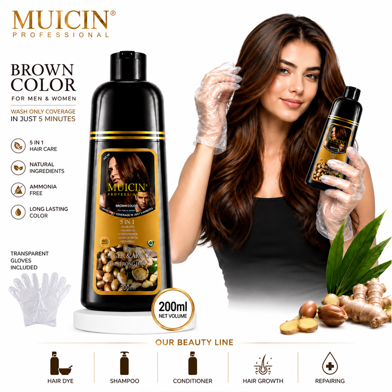 5 In 1 Hair Color Shampoo With Ginger &amp; Argan Oil