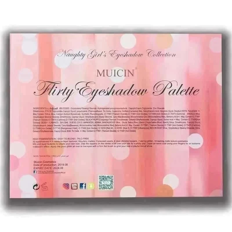 Flirty Velvet Matte &amp; Glitter 63 Colors Eyeshadow Palette