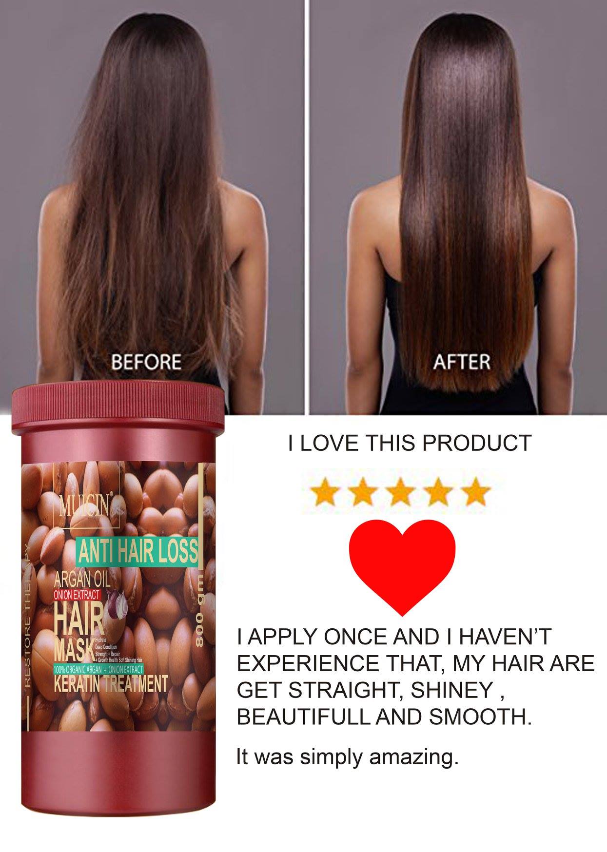 ONION EXTRACT &amp; ARGAN OIL HAIR MASK - DEEP RECOVERY &amp; SHINE BOOST