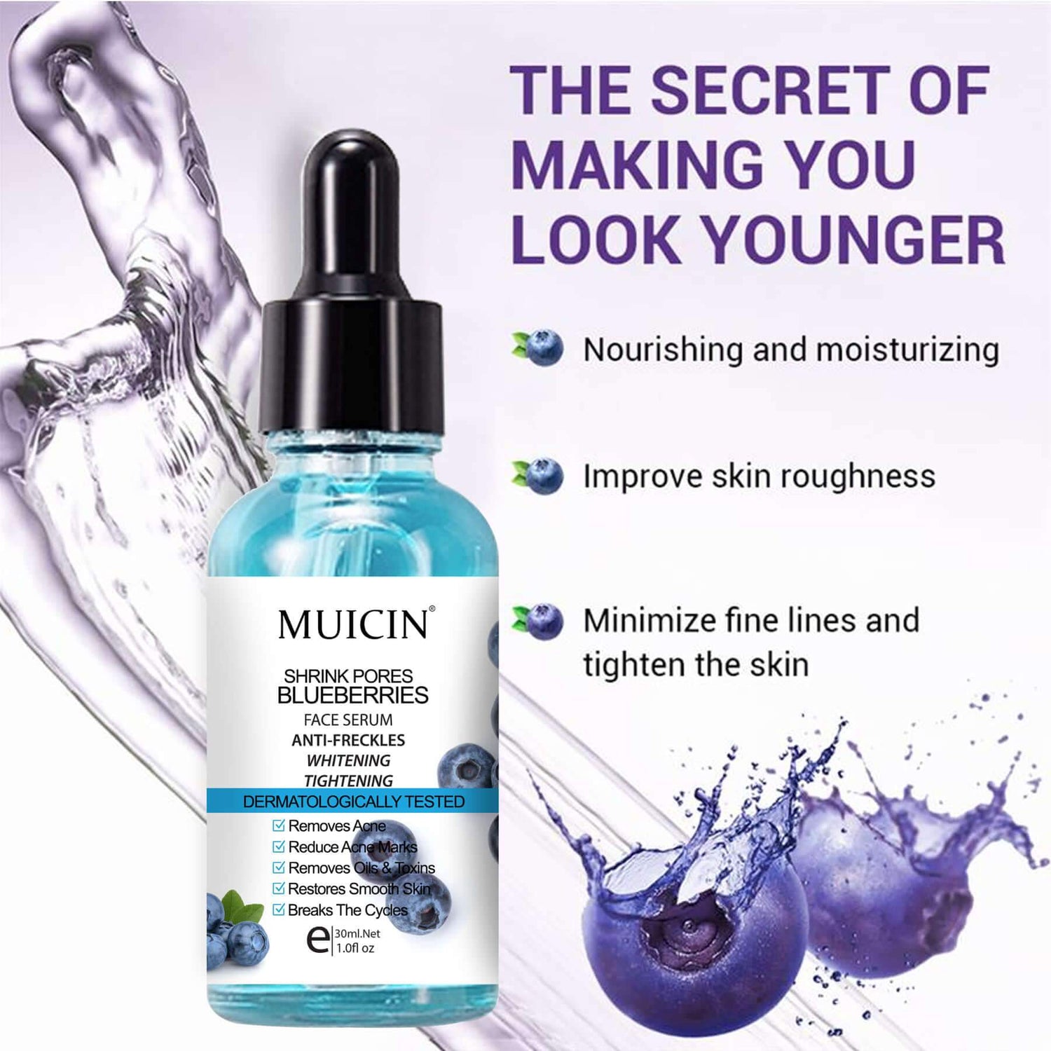 BLUEBERRIES SHRINK PORES ANTI ACNE SERUM - ANTIOXIDANT CLEAR SKIN