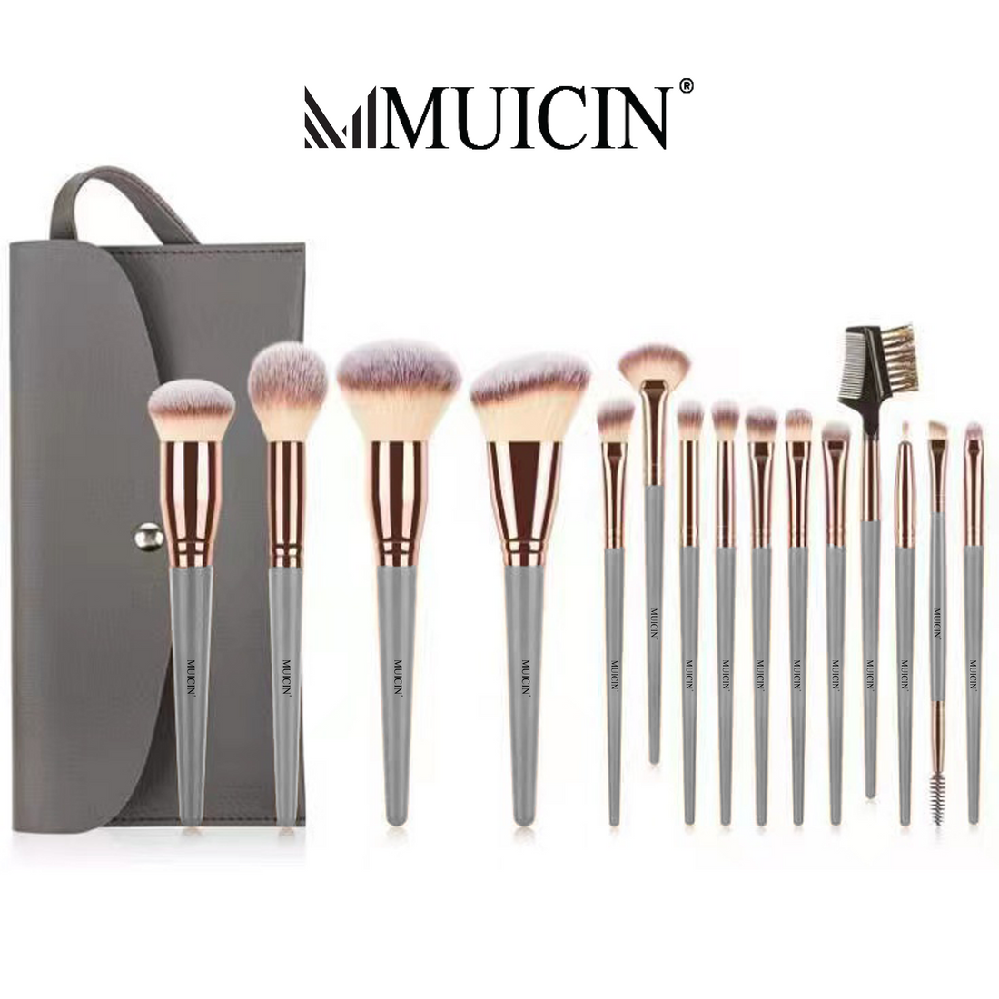BLACK &amp; SILVER MAKEUP BRUSH COLLECTION - 13 PIECES FOR PRECISION APPLICATION