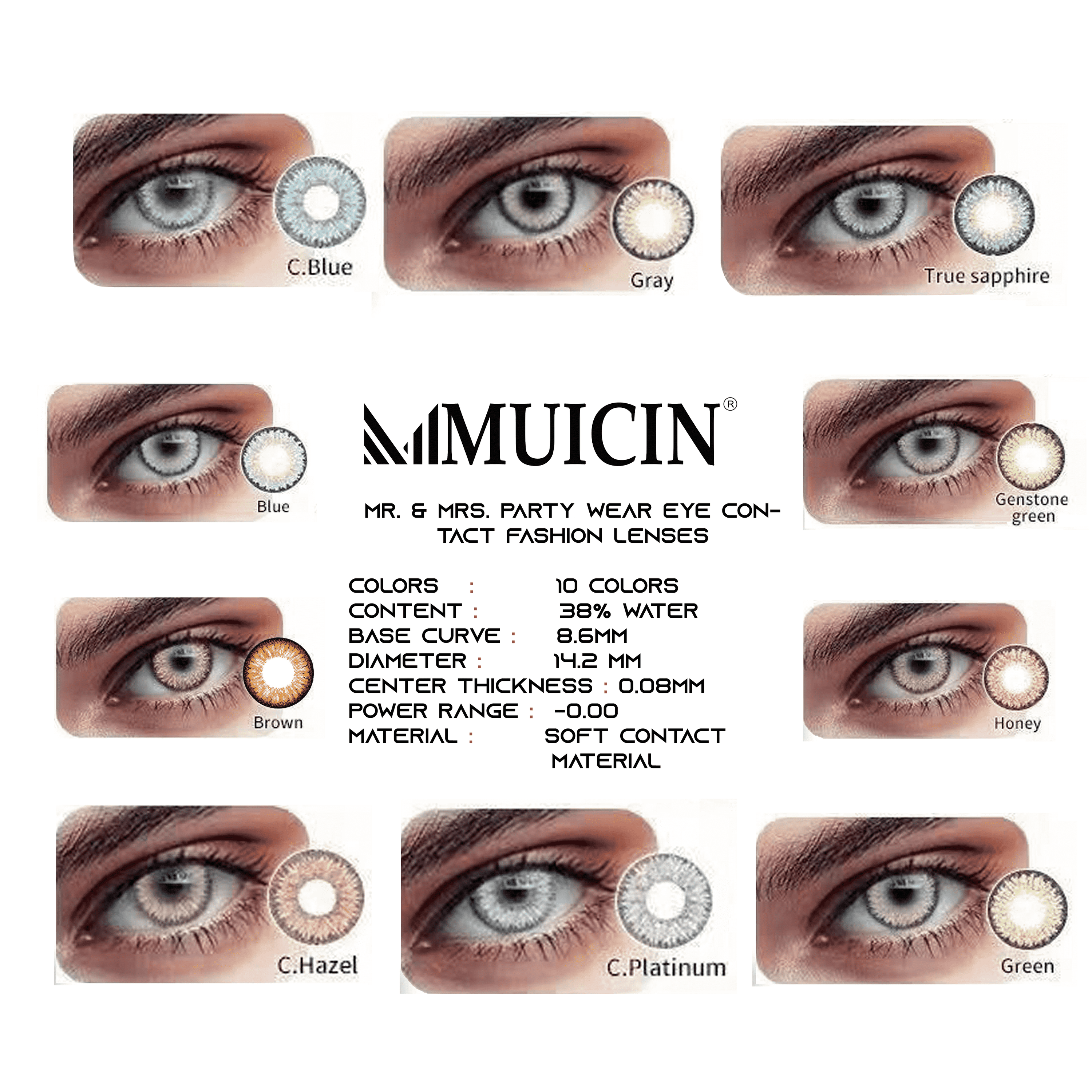 Mr &amp; Mrs Party Colored Contact Lenses