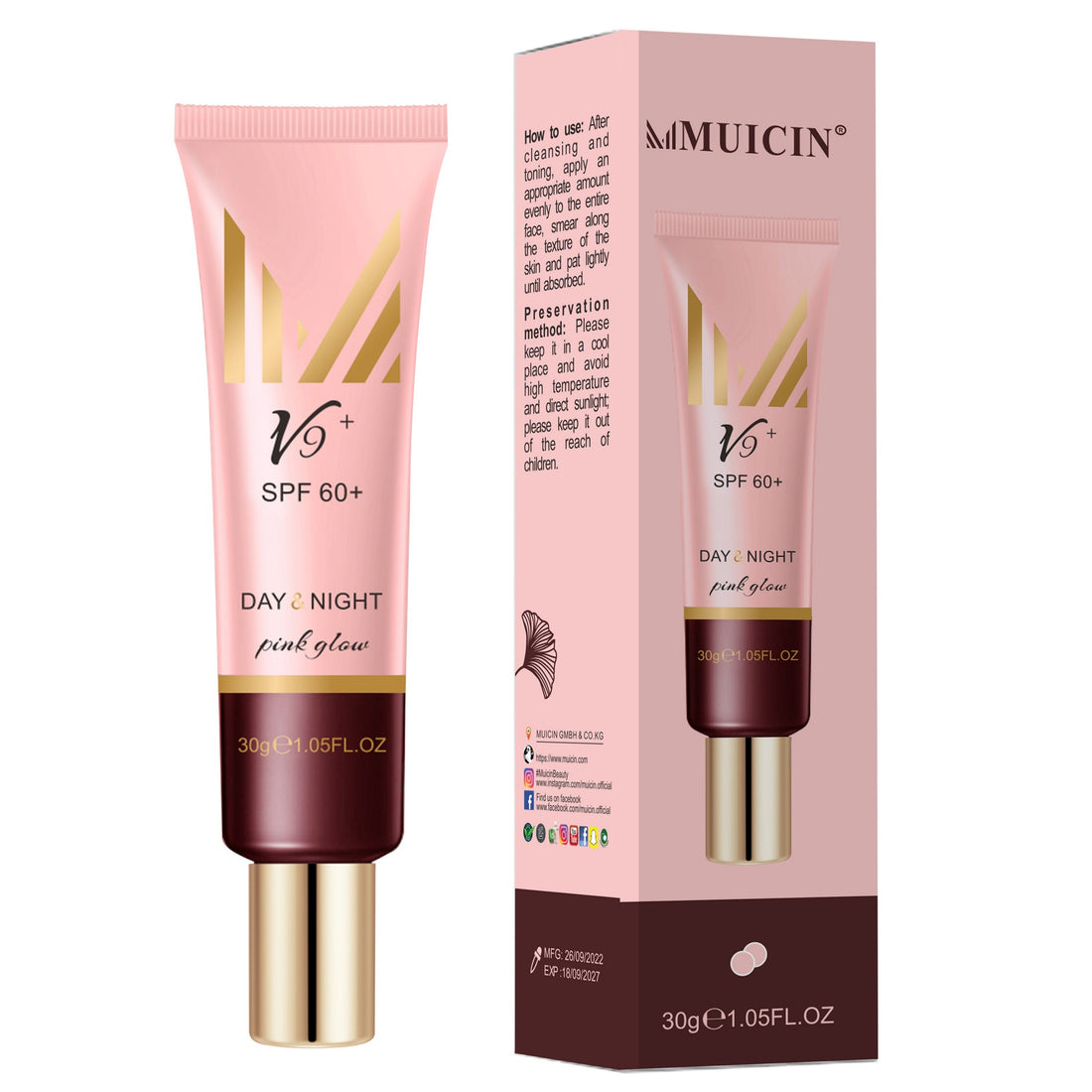 MUICIN - V9+ Pink Glow CC Day &amp; Night Cream - 30g