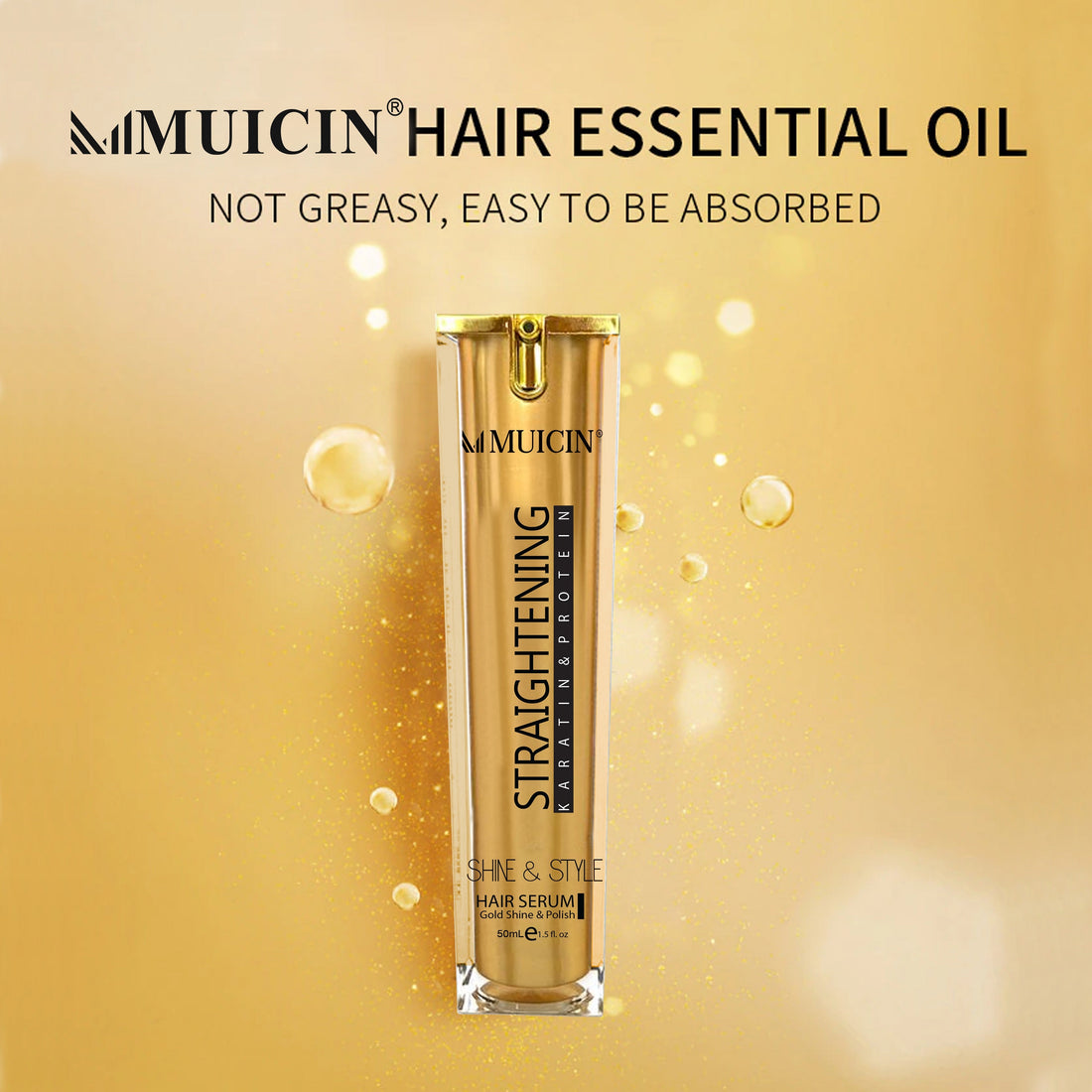 MUICIN - Gold Shine &amp; Style Hair Straightening Serum - 50ml