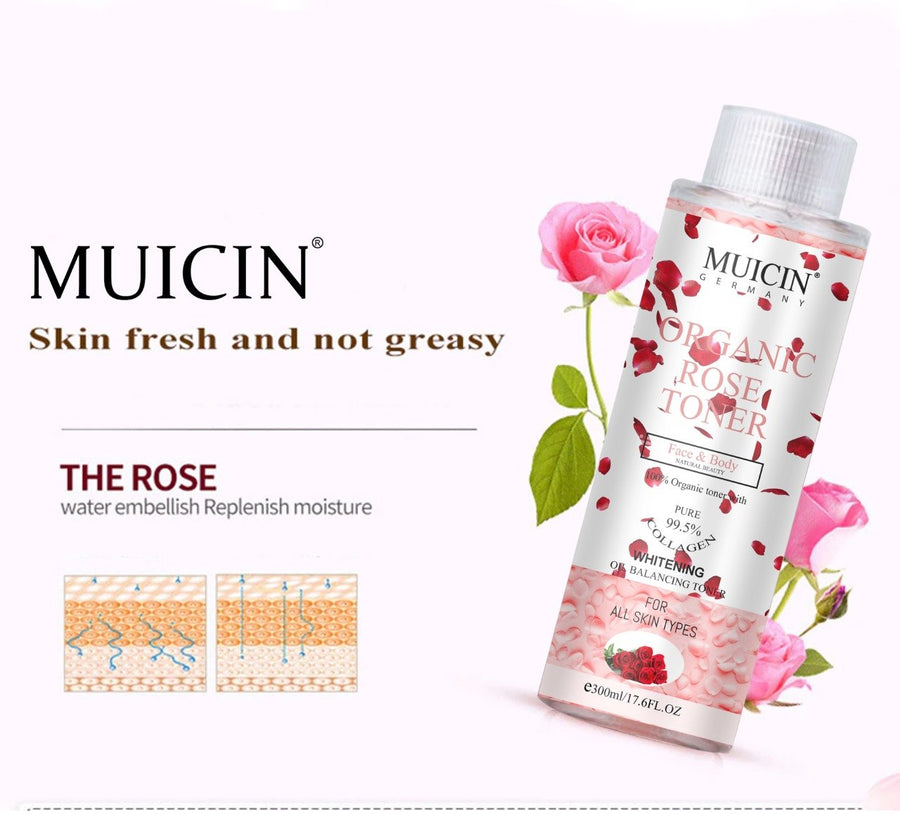MUICIN - Organic Rose Petal Face & Body Toner - 300ml Best Price in Pakistan