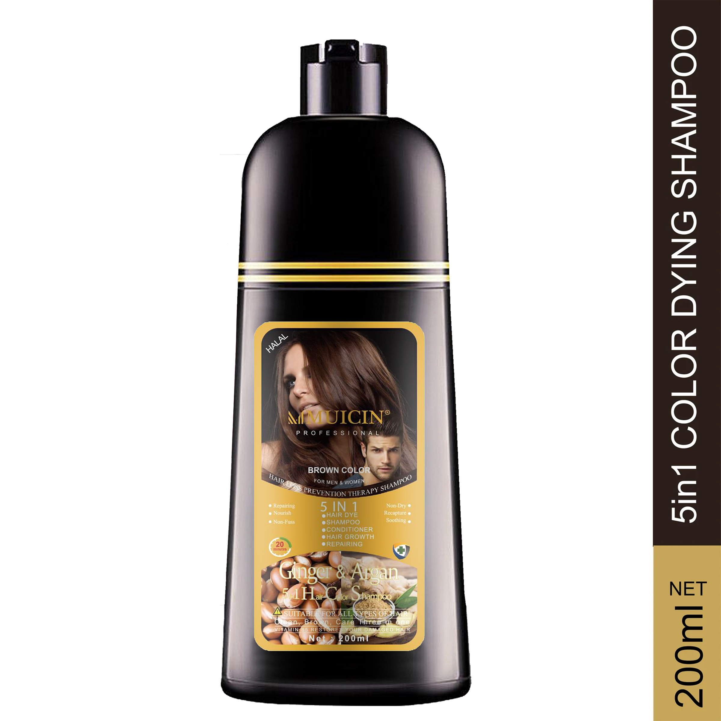 5 in 1 Hair Color Shampoo With Ginger &amp; Argan Oil
