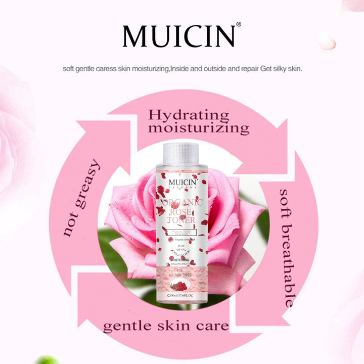 MUICIN - Organic Rose Petal Face & Body Toner - 300ml Best Price in Pakistan