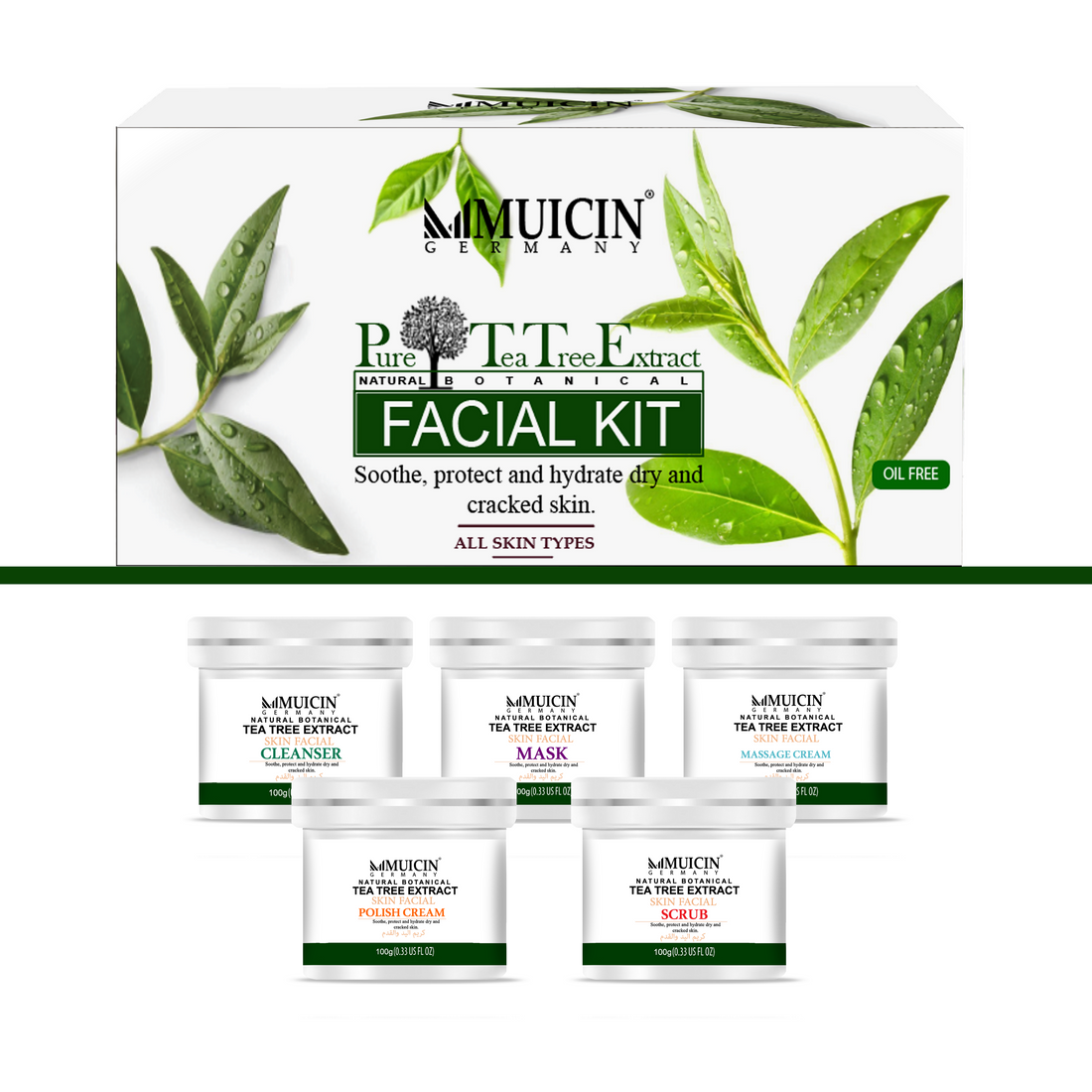 MUICIN - Tea Tree Skin Glow Facial Kit - 5 Steps