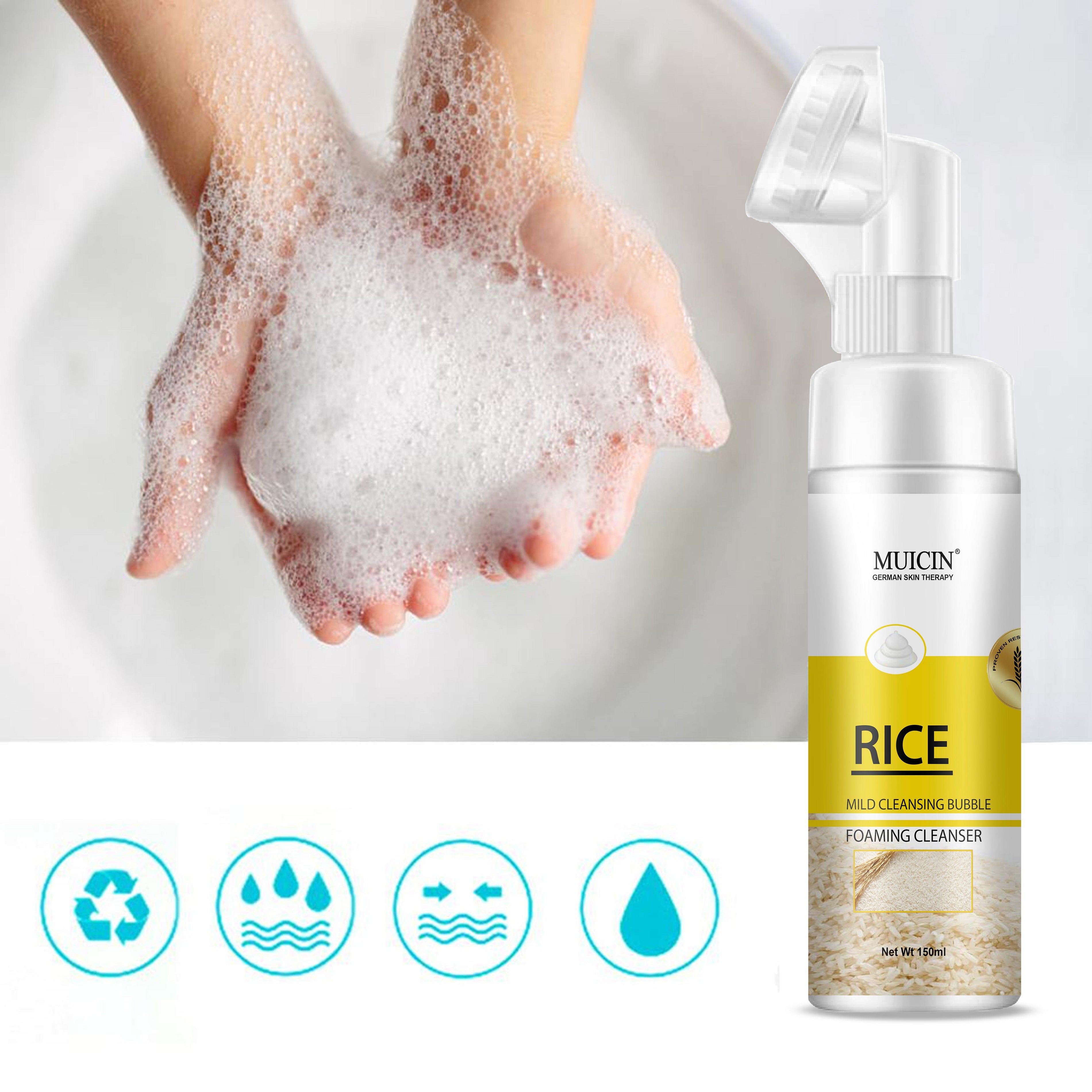 RICE MILD CLEANSING BUBBLE FOAMING FACIAL CLEANSER - DELICATE PURITY