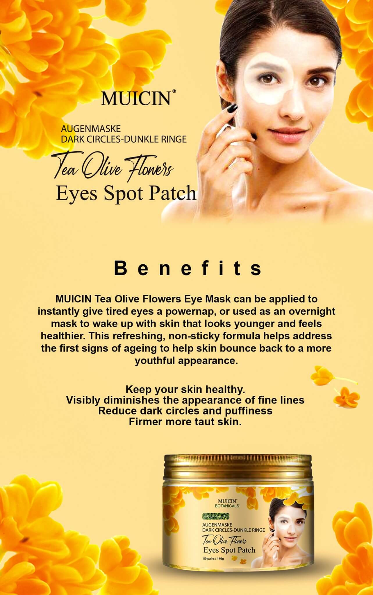 TEA OLIVE FLOWER EYE RELIEF PATCHES - REVITALIZE &amp; BRIGHTEN