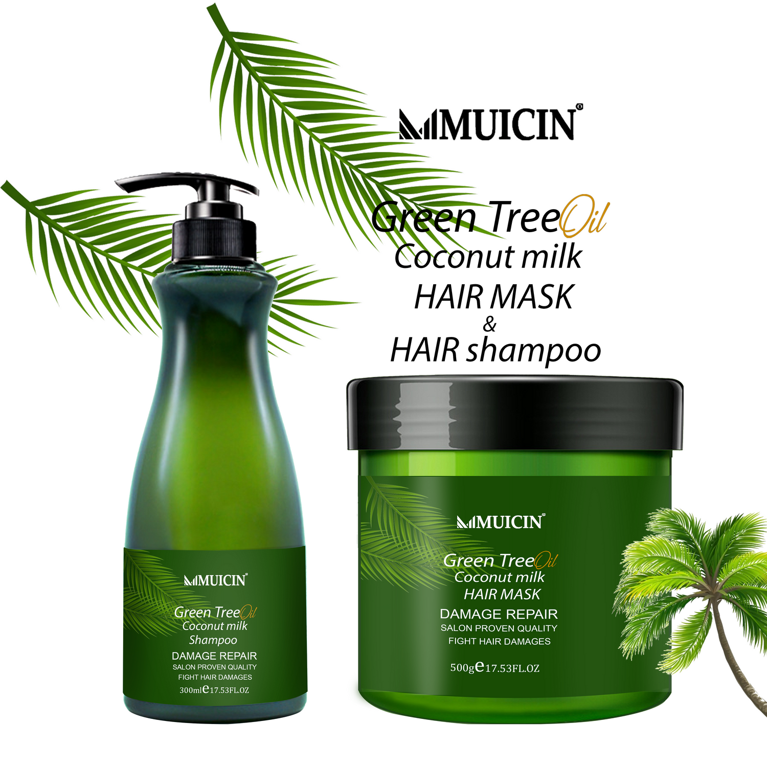 GREEN TEA &amp; COCONUT MILK HAIR PROTEIN MASK - LUXE RECONDITIONING