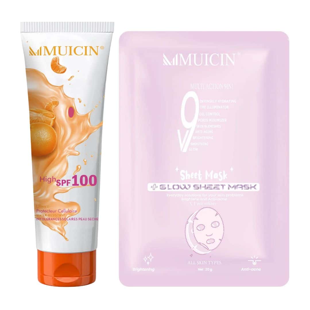 Sunblock SPF 100 &amp; V9 Facial Glow Sheet Mask