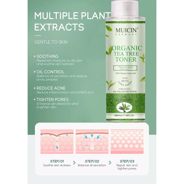 MUICIN - Organic Tea Tree Toner - 500ml Best Price in Pakistan